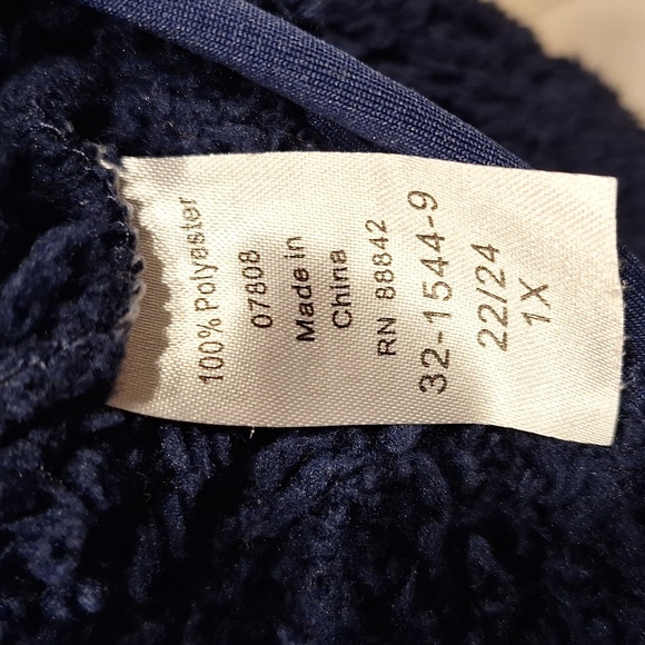 t Woman Within Blue Teddy Jacket Plush Cozy Style Size 1X - Picture 4 of 4